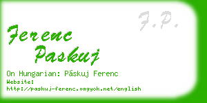 ferenc paskuj business card